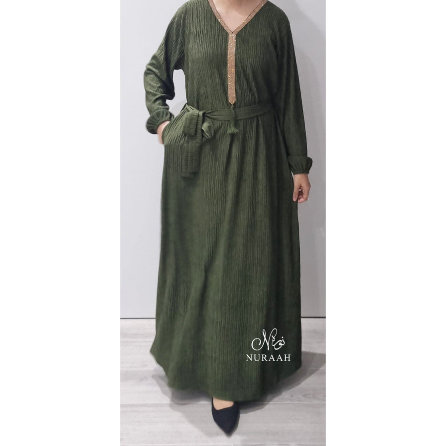 IMANI WINTER DRESS GREEN - NURAAH