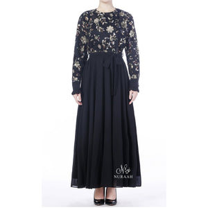 INARAH BEAD & SEQUIN DRESS BLACK - NURAAH