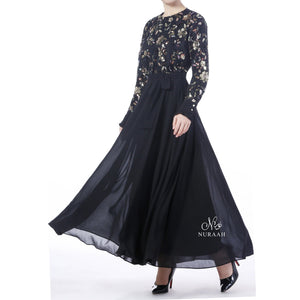 INARAH BEAD & SEQUIN DRESS BLACK - NURAAH
