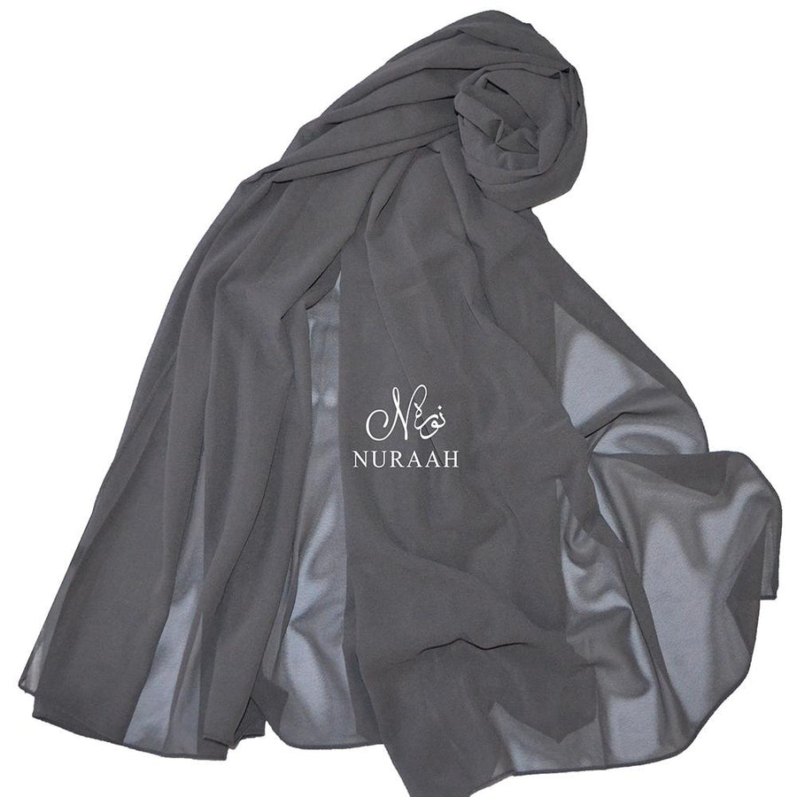 LARGE PREMIUM QUALITY CHIFFON SCARF BLACK - NURAAH