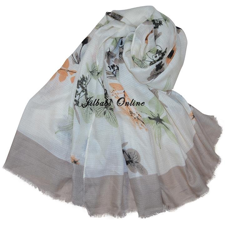 LAYLA MISTY FLOWER HIJAB BEIGE - NURAAH