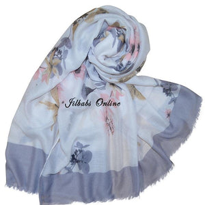 LAYLA MISTY FLOWER HIJAB GREY - NURAAH