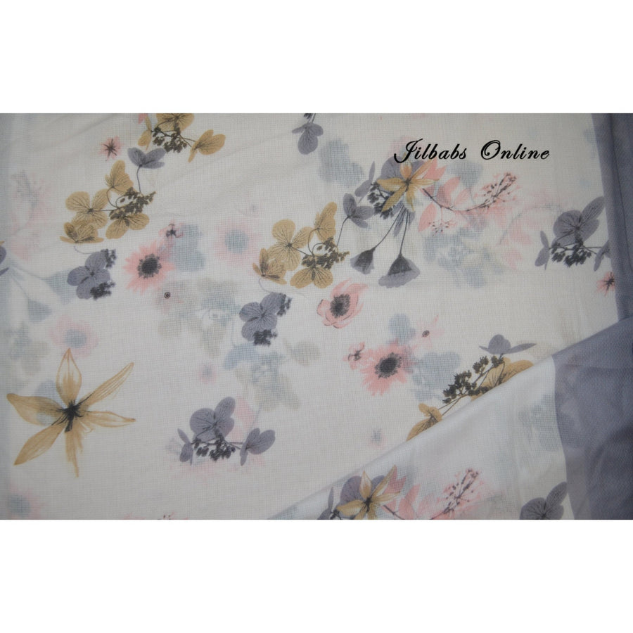 LAYLA MISTY FLOWER HIJAB GREY - NURAAH