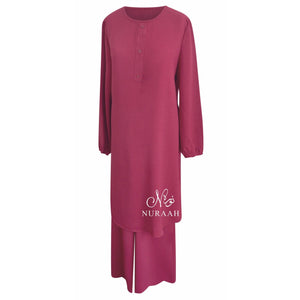 LONG SHIRT /WIDE TROUSER CO-ORD CRIMSON - NURAAH