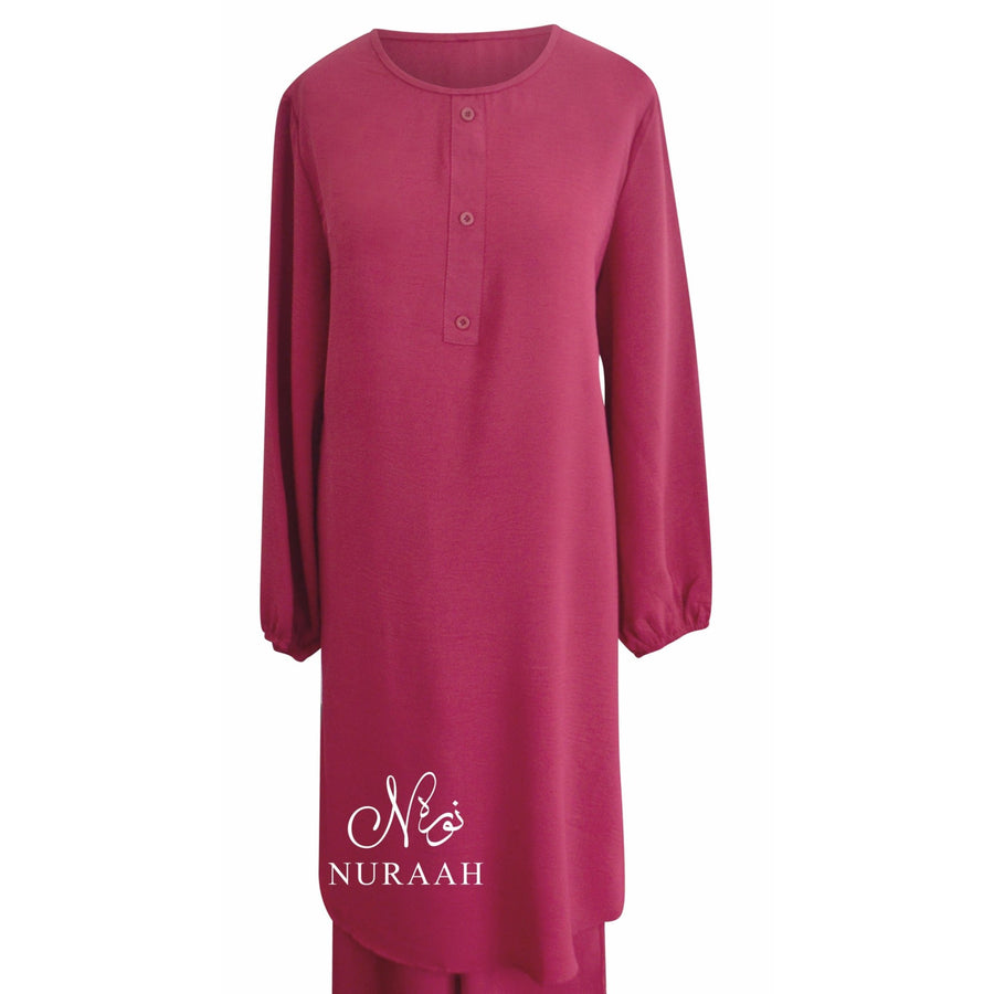 LONG SHIRT /WIDE TROUSER CO-ORD CRIMSON - NURAAH