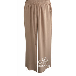 LONG SHIRT/WIDE TROUSER CO-ORD BEIGE - NURAAH