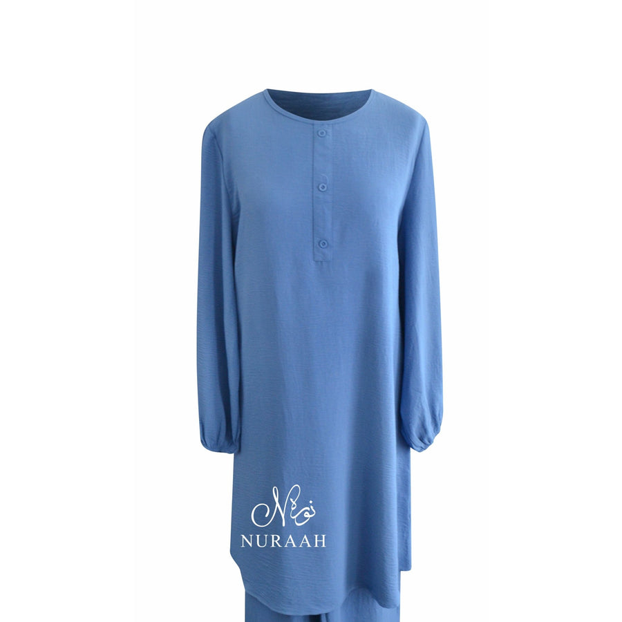 LONG SHIRT/WIDE TROUSER CO-ORD COBALT - NURAAH