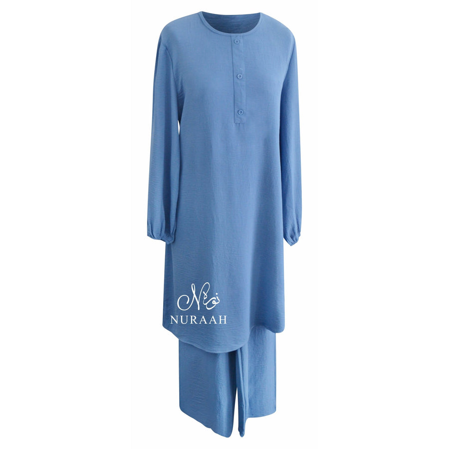 LONG SHIRT/WIDE TROUSER CO-ORD COBALT - NURAAH