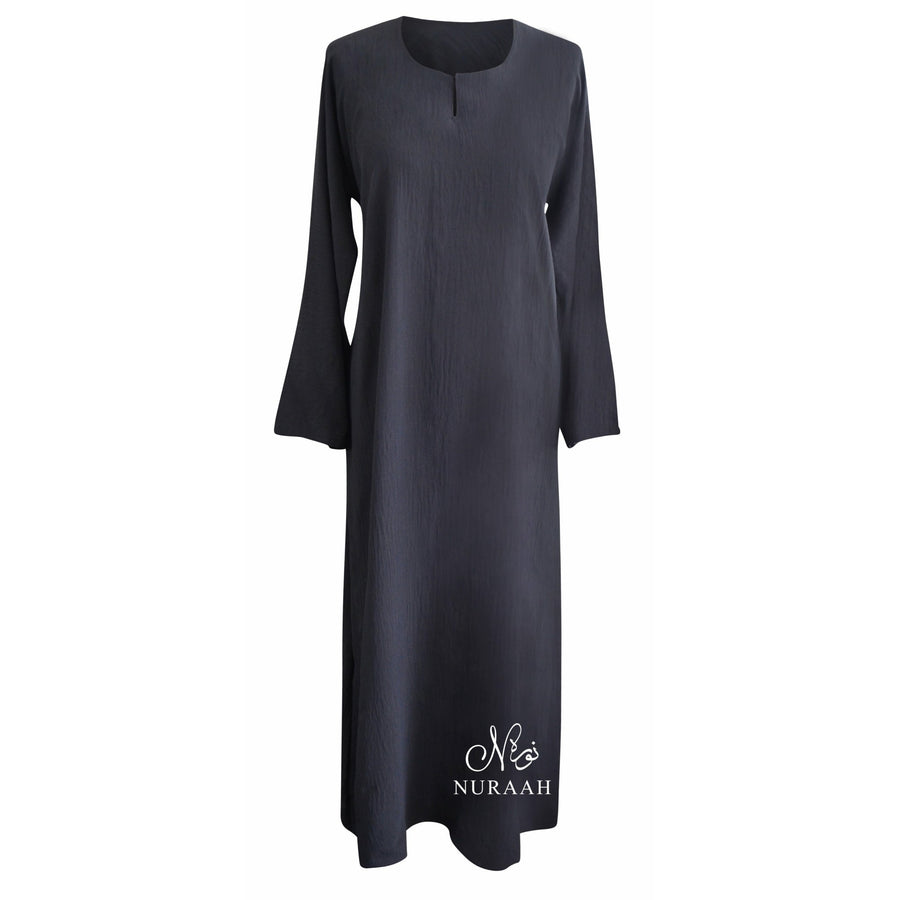 LONG SLEEVE SLIP DRESS GREY - NURAAH