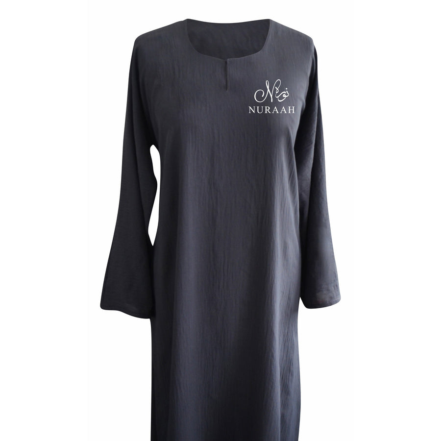 LONG SLEEVE SLIP DRESS GREY - NURAAH