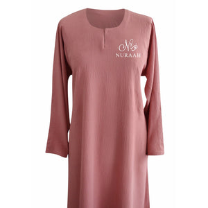 LONG SLEEVE SLIP DRESS PEACH - NURAAH