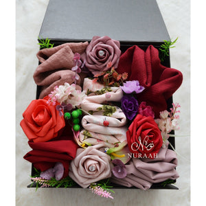 LUXURY SCARFS AND FLOWER GIFT BOX (008) - NURAAH