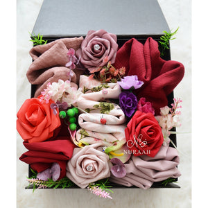 LUXURY SCARFS AND FLOWER GIFT BOX (008) - NURAAH