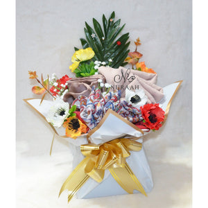 LUXURY SCARFS AND FLOWERS GIFT BOUQUET (010) - NURAAH