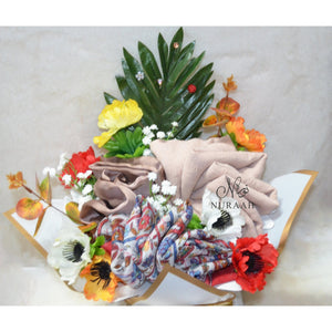 LUXURY SCARFS AND FLOWERS GIFT BOUQUET (010) - NURAAH