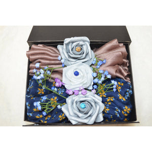LUXURY SCARFS AND FLOWERS GIFT BOX (015) - NURAAH