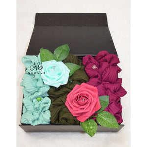 LUXURY SCARFS AND FLOWERS GIFT BOX (016) - NURAAH