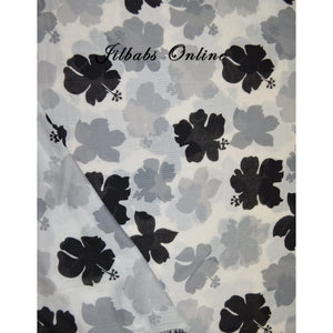 NEHA FLOWER PRINT SCARF BLACK - NURAAH