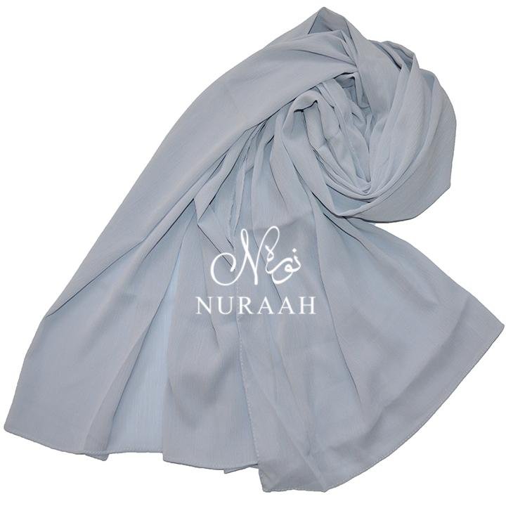 NEW CRINKLE CHIFFON LIGHT GREY - NURAAH