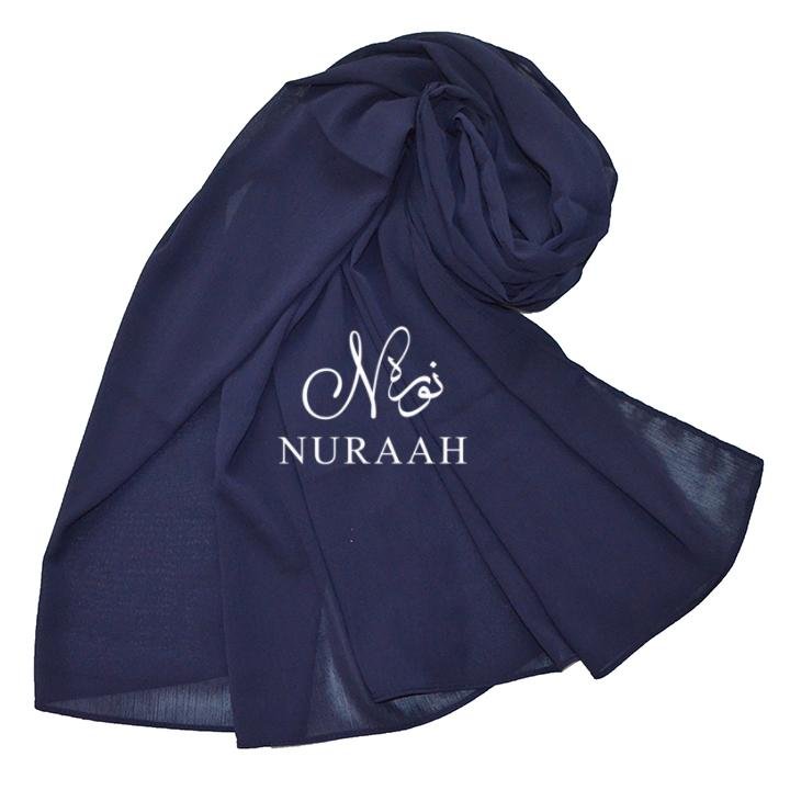 NEW CRINKLE CHIFFON NAVY - NURAAH