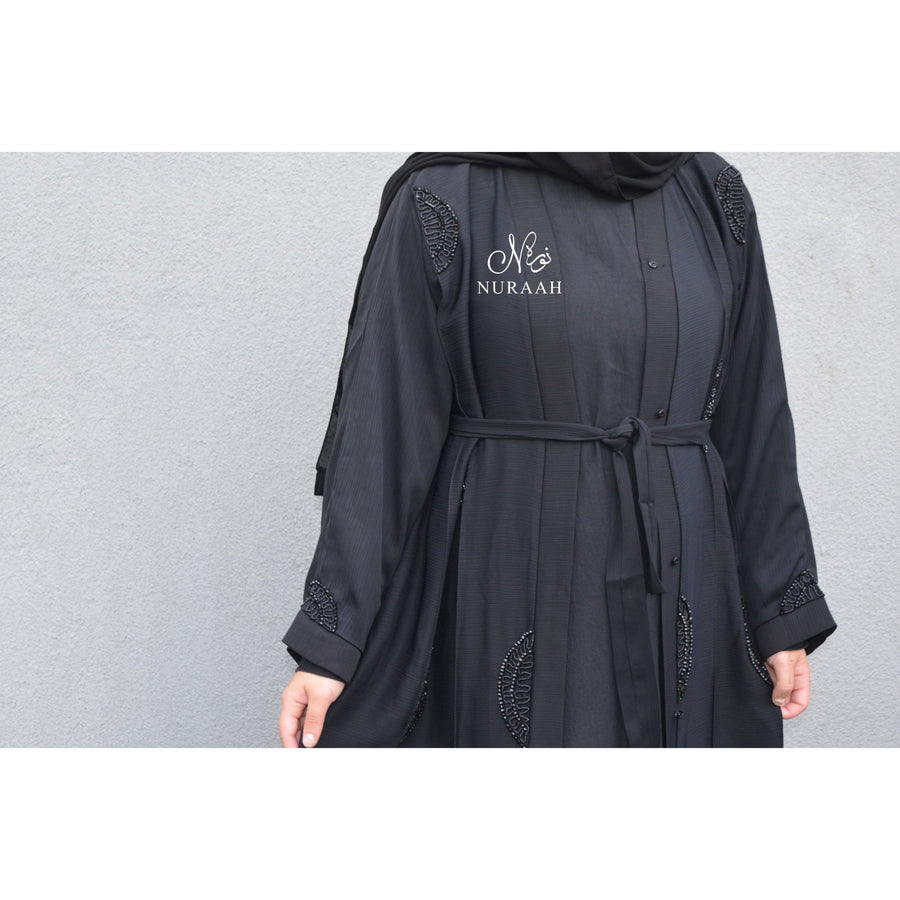 NUR EMBELLISHED ABAYA BLACK - NURAAH