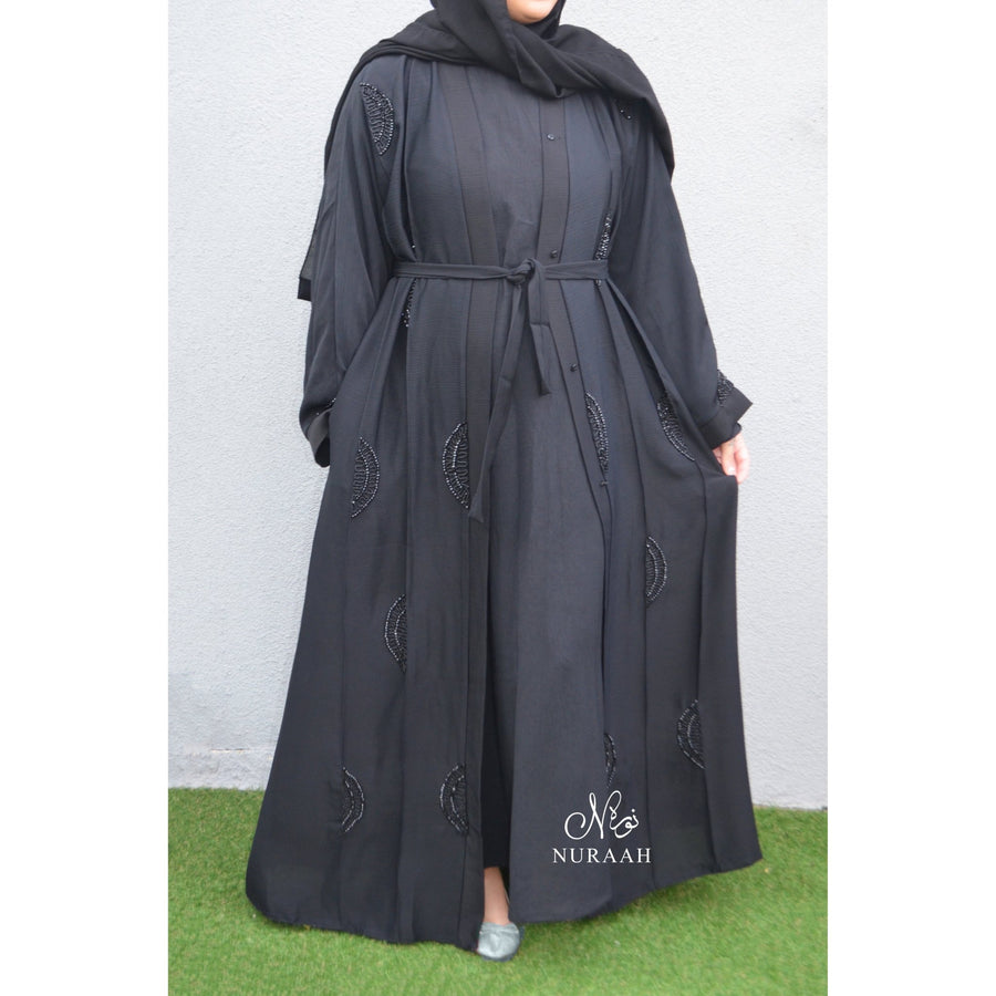 NUR EMBELLISHED ABAYA BLACK - NURAAH