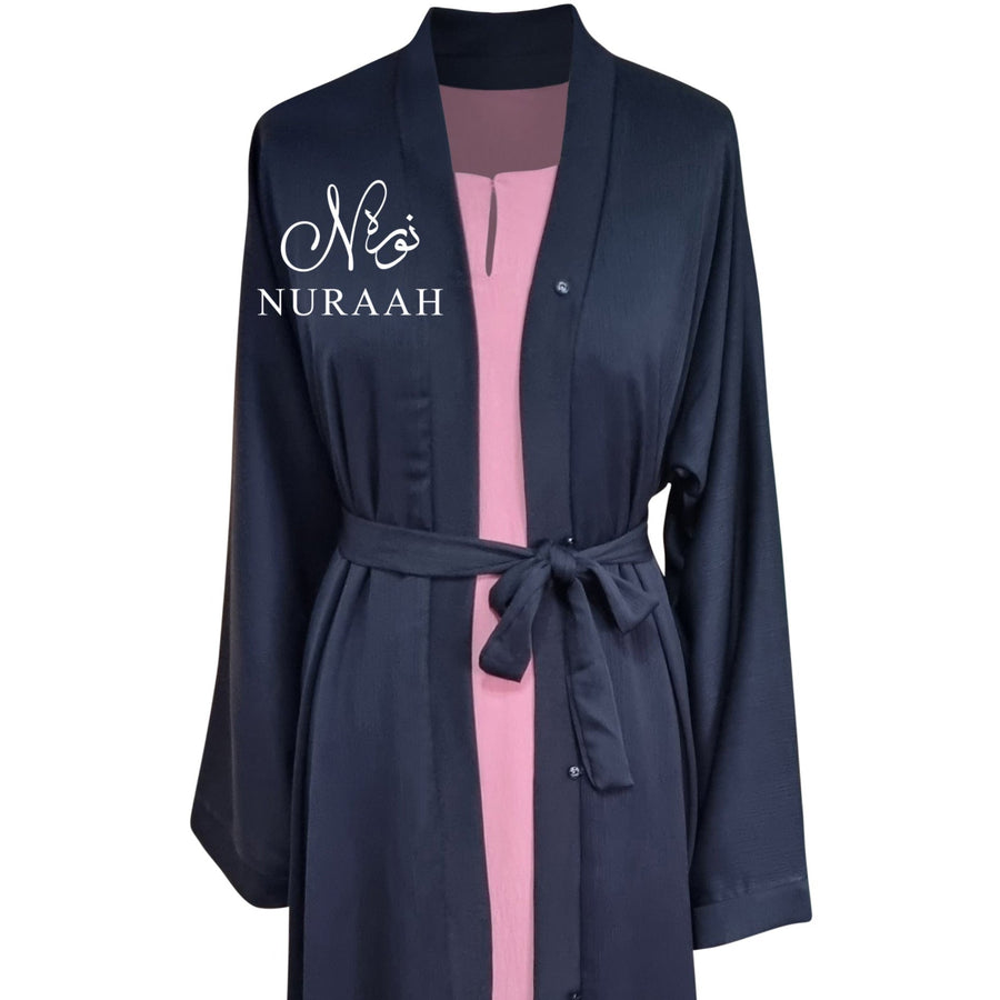 OPEN ABAYA BLACK - NURAAH