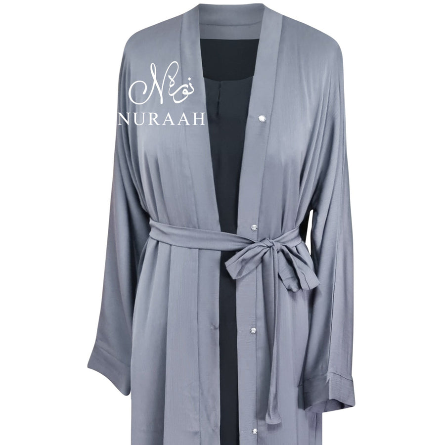 OPEN ABAYA LILAC GREY - NURAAH