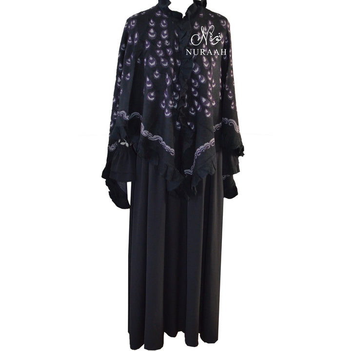 PATTERNED PONCHO BLACK - NURAAH