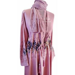 PINK EMBELLISHED WAIST ABAYA - NURAAH