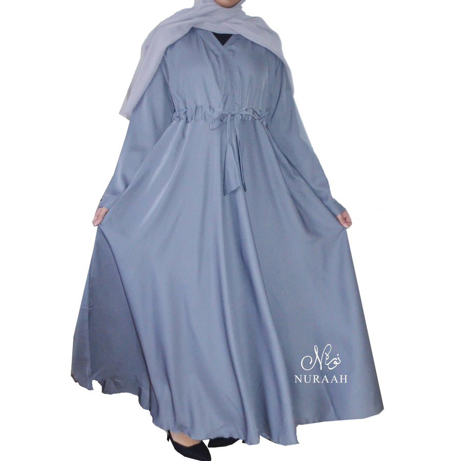 PLAIN NIDHA ABAYA GREY - NURAAH