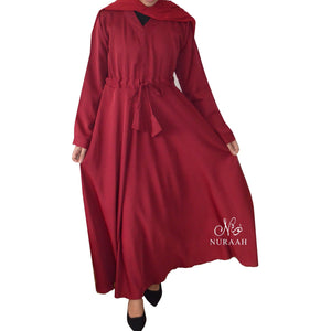 PLAIN NIDHA ABAYA WINE - NURAAH