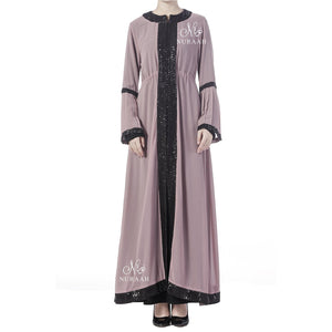 PLEATED SLEEVES SEQUIN KIMONO PINK - NURAAH