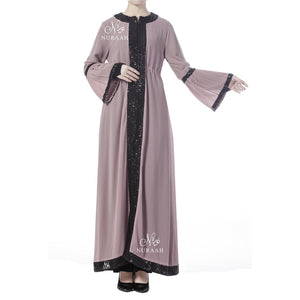 PLEATED SLEEVES SEQUIN KIMONO PINK - NURAAH