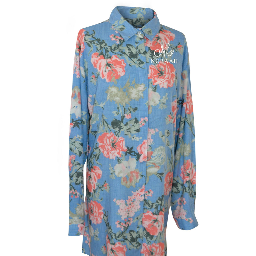 PLUS SIZE PRINTED RAYON SHIRT - NURAAH