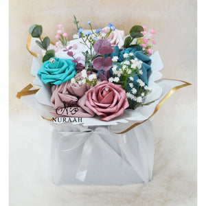 PREMIUM CHIFFON SCARF FLOWER BOUQUET (014) - NURAAH