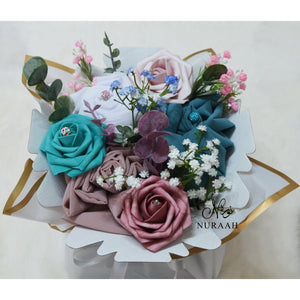 PREMIUM CHIFFON SCARF FLOWER BOUQUET (014) - NURAAH