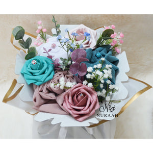 PREMIUM CHIFFON SCARF FLOWER BOUQUET (014) - NURAAH