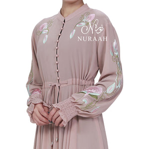 REEM EMBROIDERED KIMONO BEIGE - NURAAH