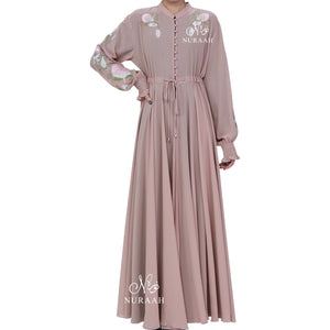 REEM EMBROIDERED KIMONO BEIGE - NURAAH