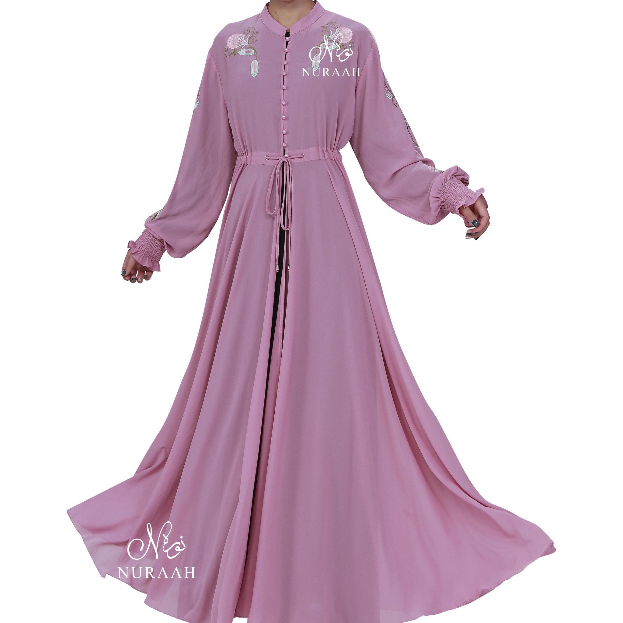 REEM EMBROIDERED KIMONO PINK - NURAAH