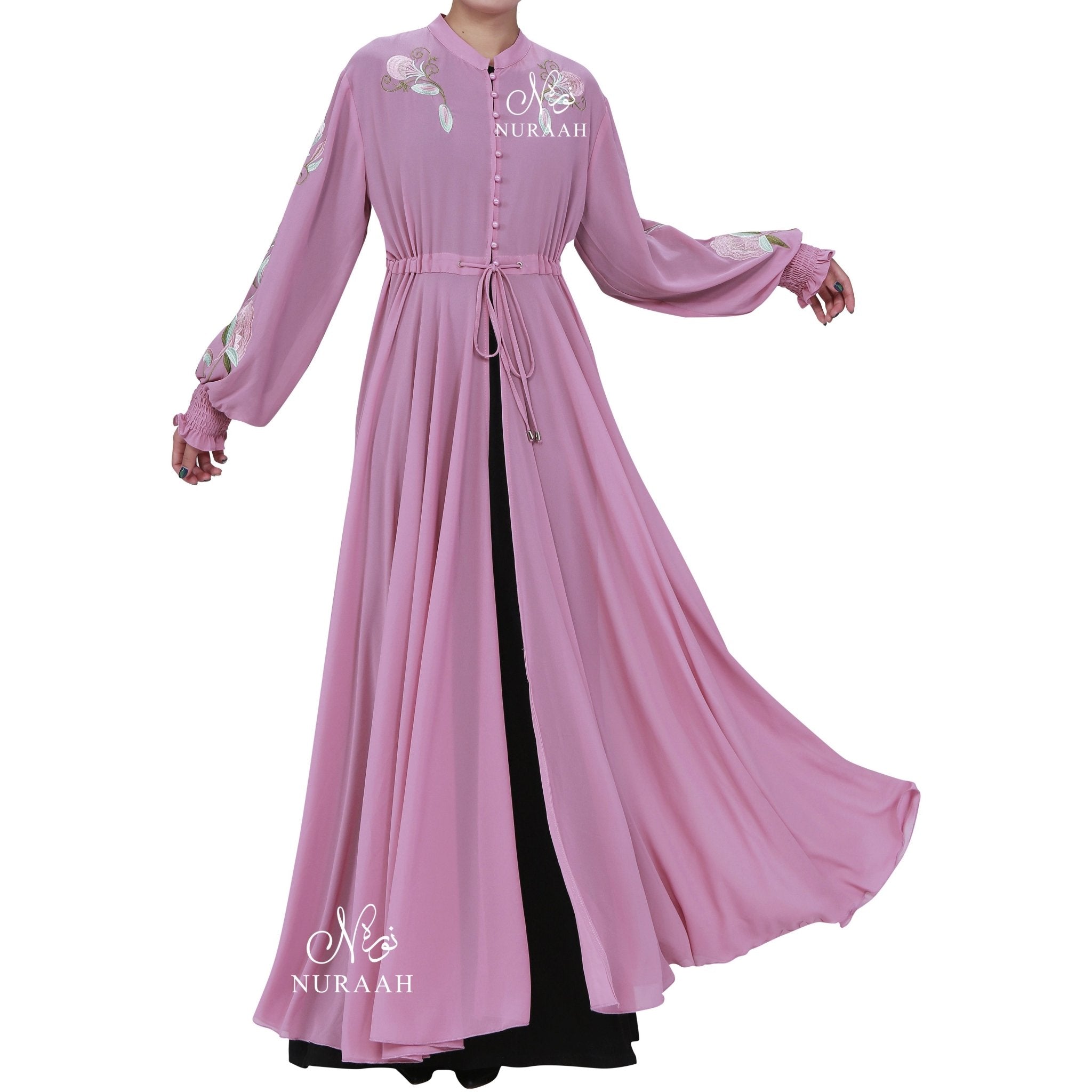 REEM EMBROIDERED KIMONO PINK - NURAAH