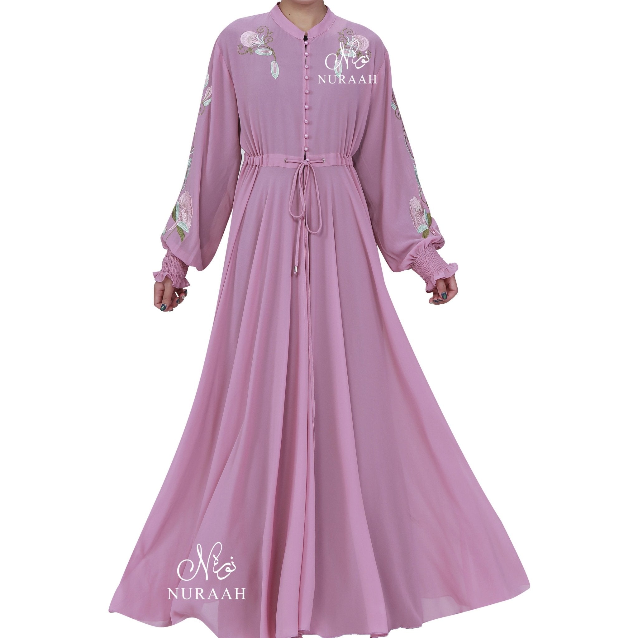 REEM EMBROIDERED KIMONO PINK - NURAAH