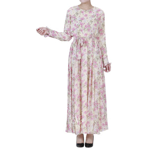 ROSE PRINT PLUMETIS DRESS - NURAAH