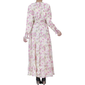 ROSE PRINT PLUMETIS DRESS - NURAAH