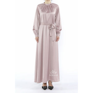 SATIN DRESS PINK ROSE - NURAAH