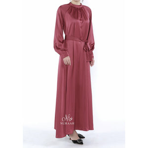 SATIN DRESS WINE - NURAAH