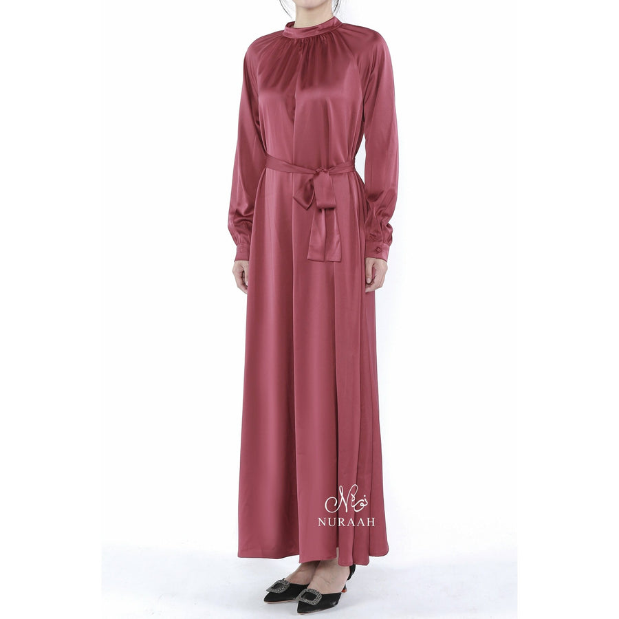 SATIN DRESS WINE - NURAAH