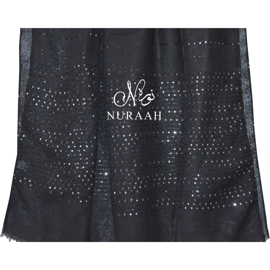 SEQUIN HIJAB BLACK - NURAAH