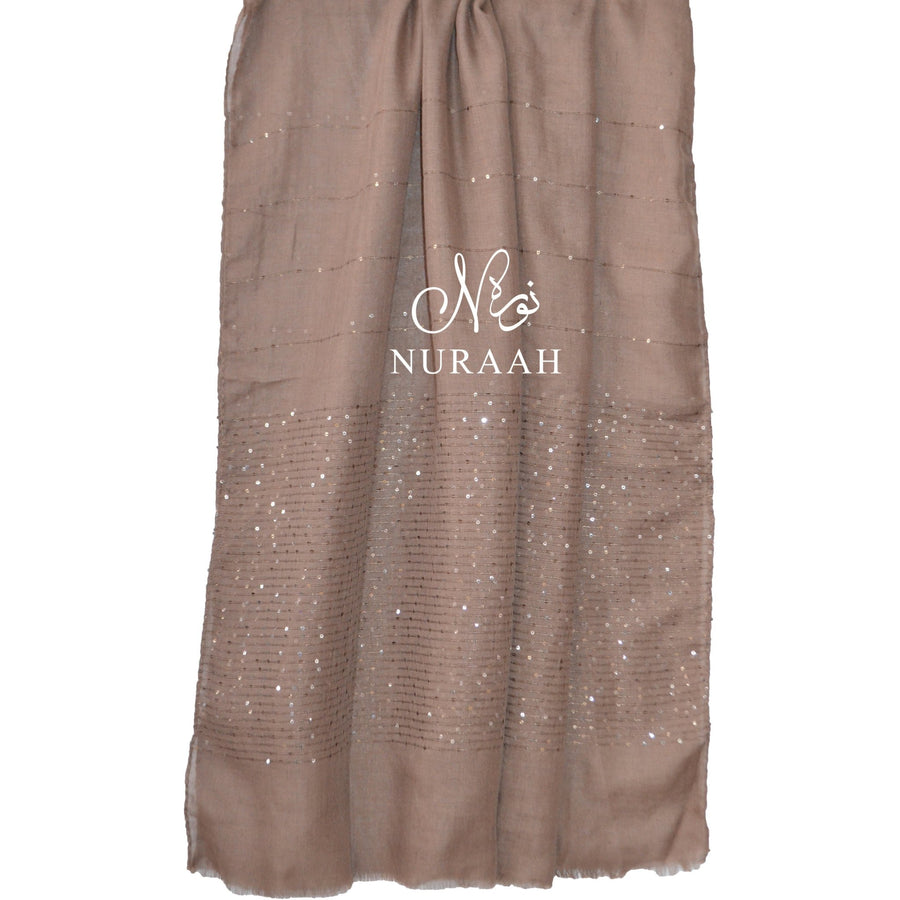 SEQUIN HIJAB BROWN - NURAAH